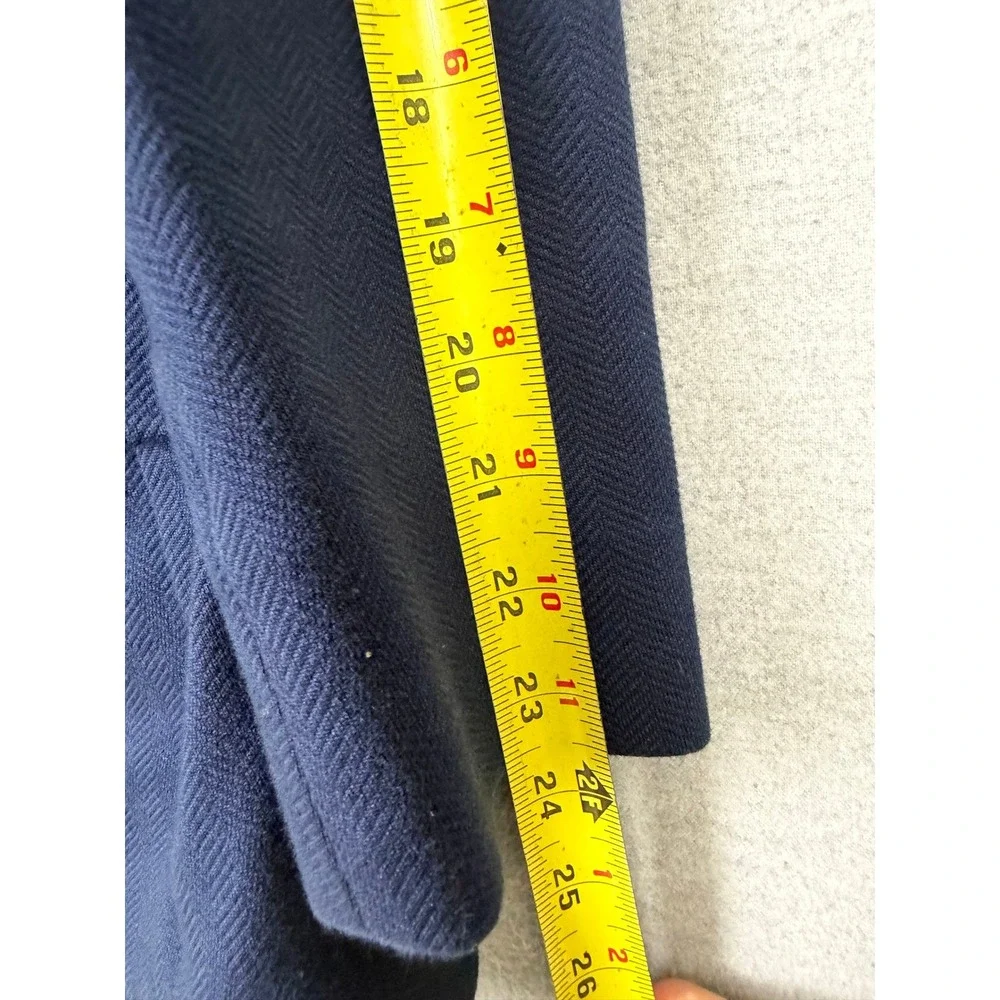 Tom James RC Royal Classic Navy Blue Herringbone Blazer Sport Coat Mens 42 Large